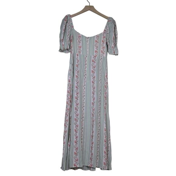 We Wore What Womens 2 Puff Sleeve Midi Dress in Rosewood Multi NEW - Picture 3 of 12